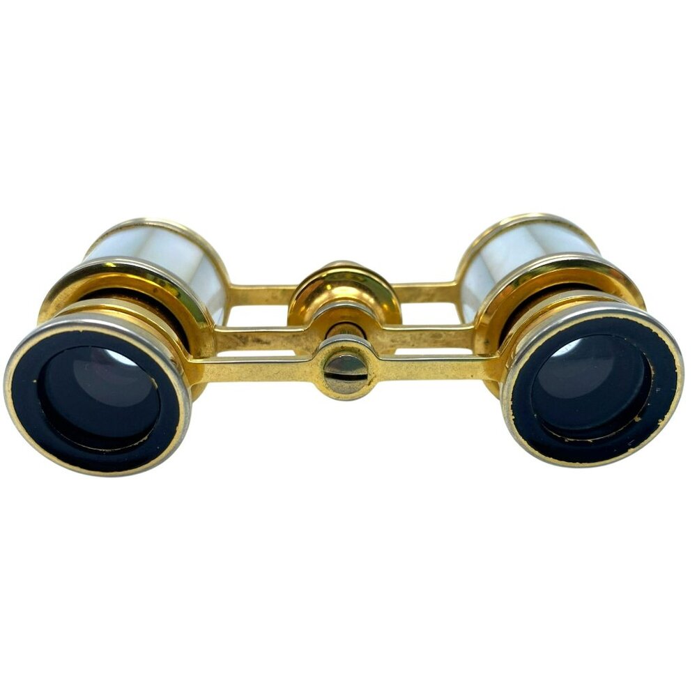 Antique French Opera Glasses Mother of Pearl Brass Theater Binoculars late 1800s - Picture 3 of 9